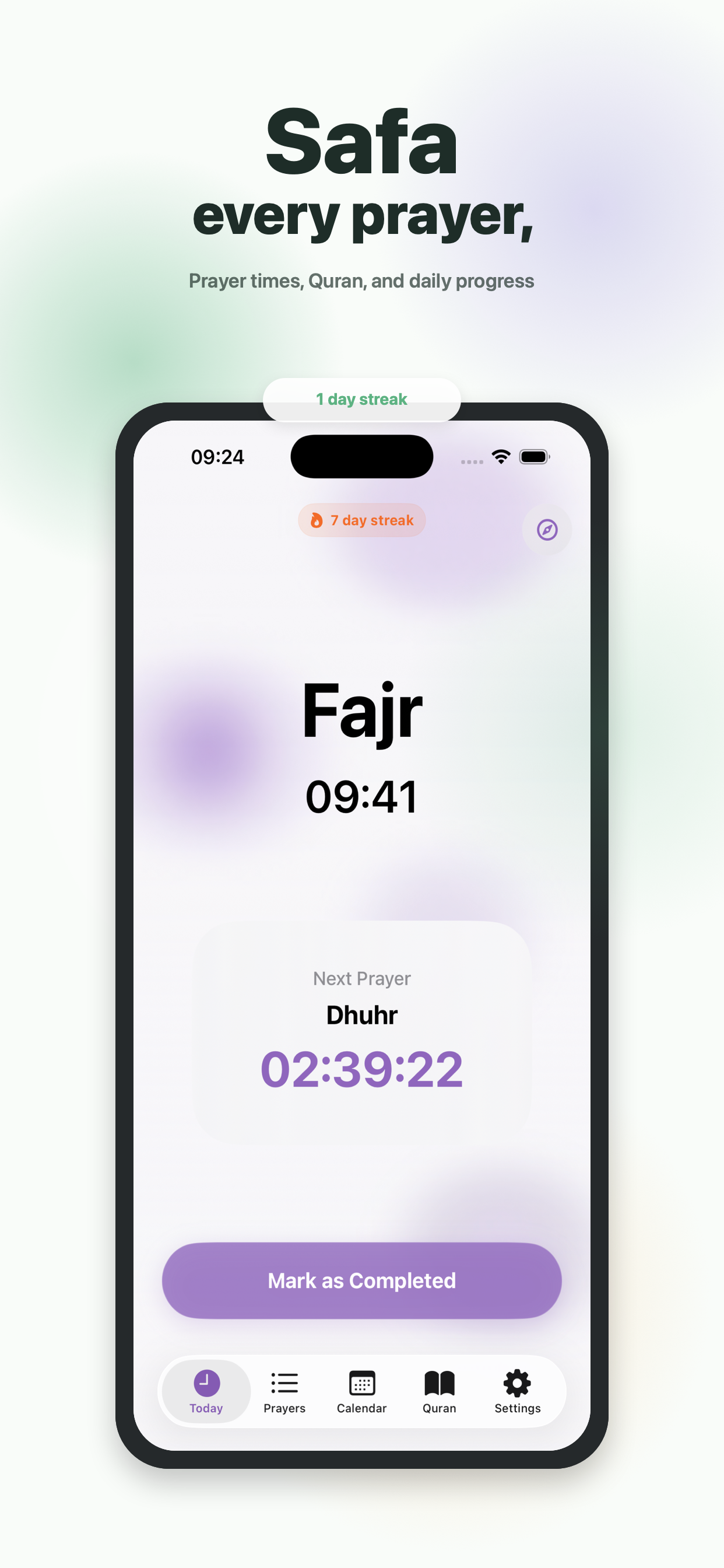 Safa main prayer screen preview