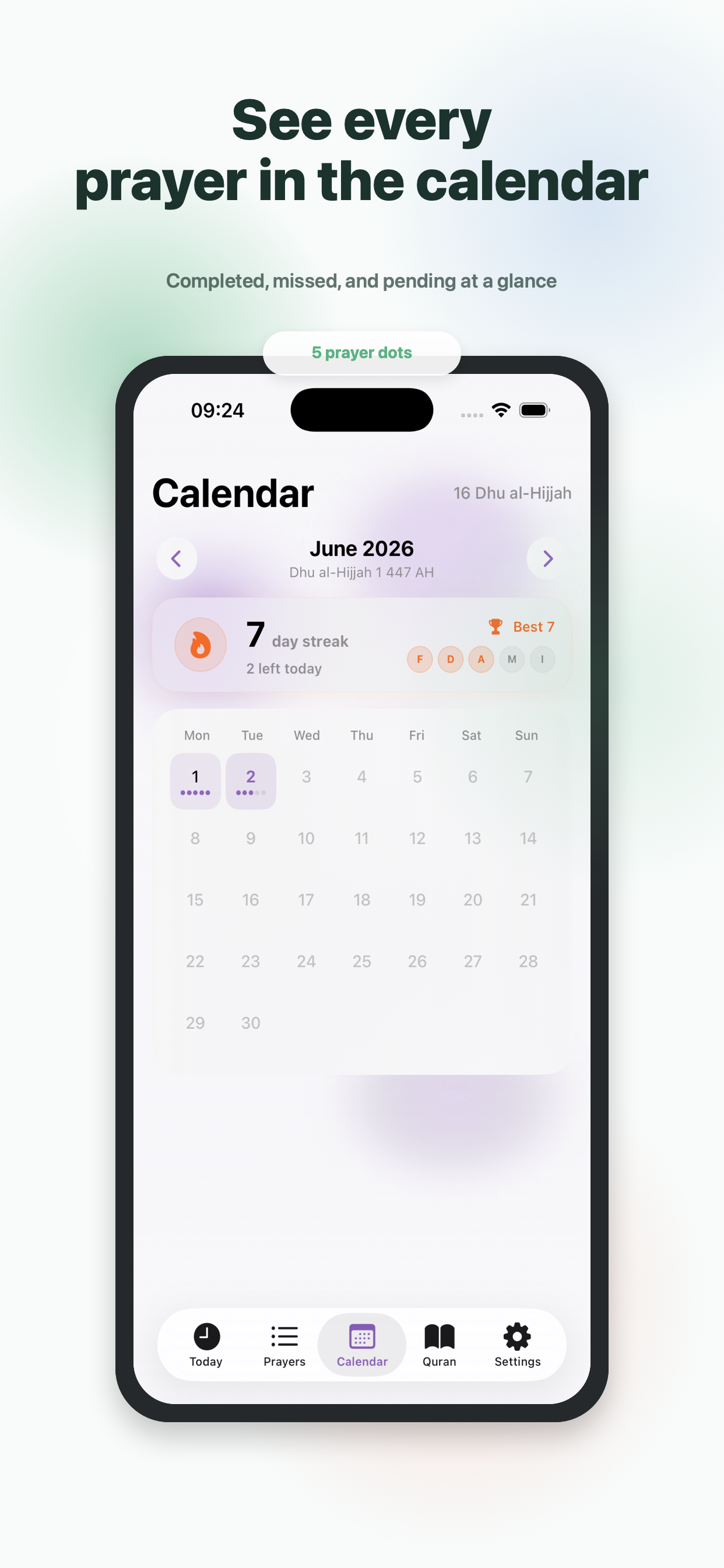 Safa calendar progress preview